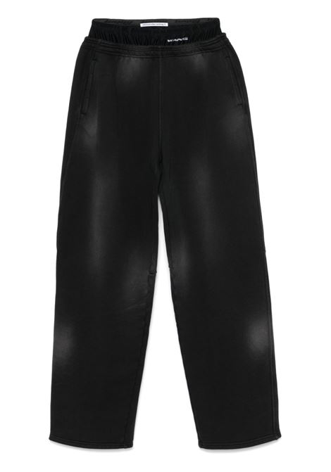 Pantaloni con design a strati con logo in nero Alexander wang - donna